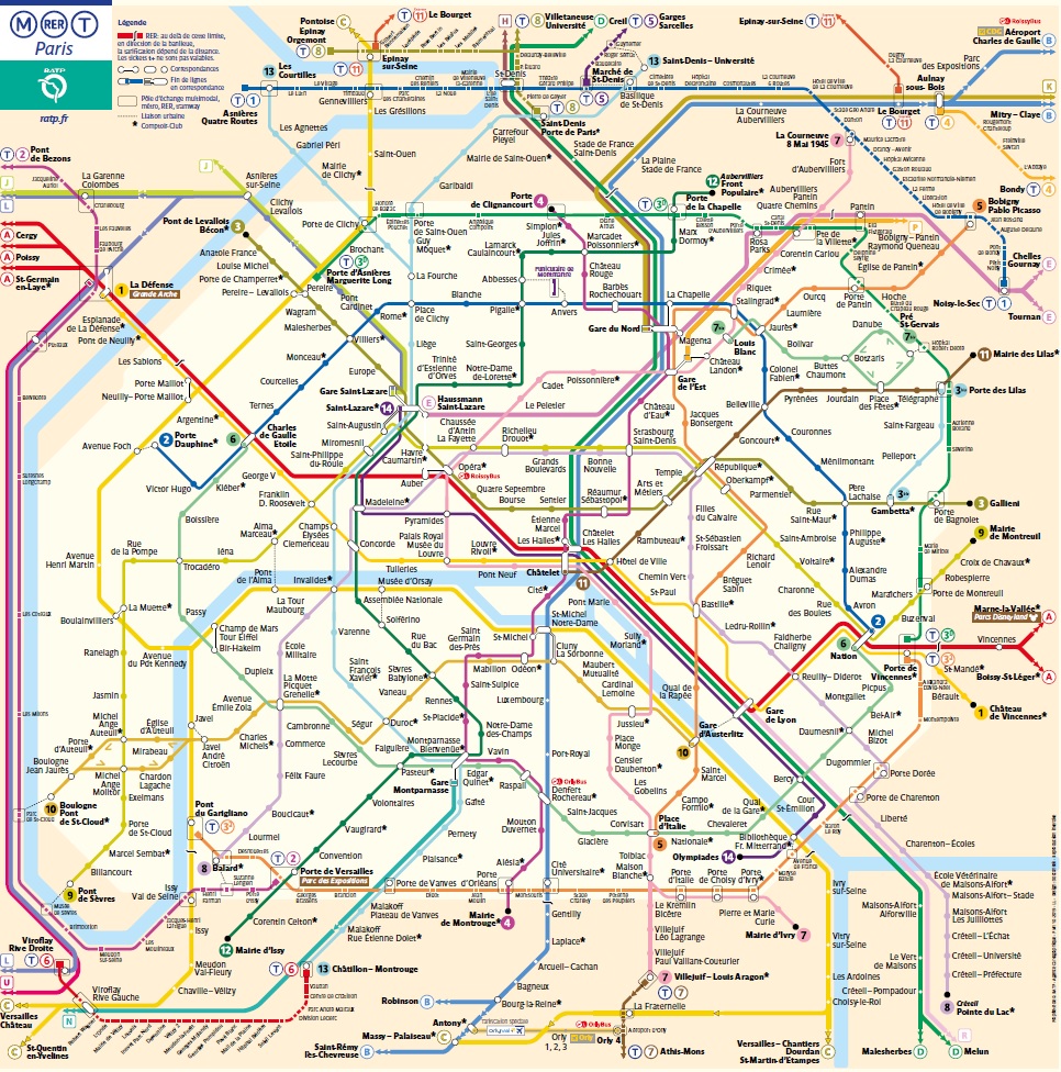 パリ路線図(詳細)