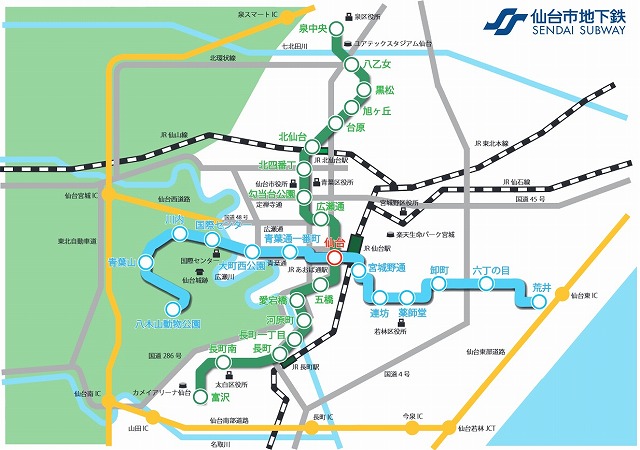 仙台市営地下鉄路線図